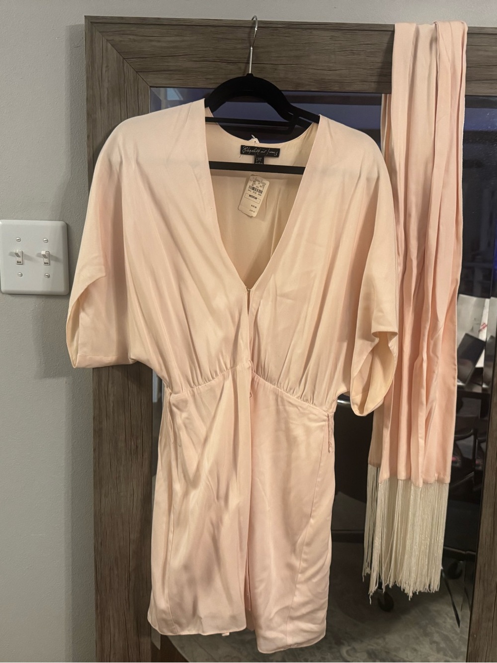 Elizabeth and James pink dress with fringe scarf NWT